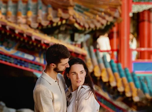 Summer palace couple engagement shooting