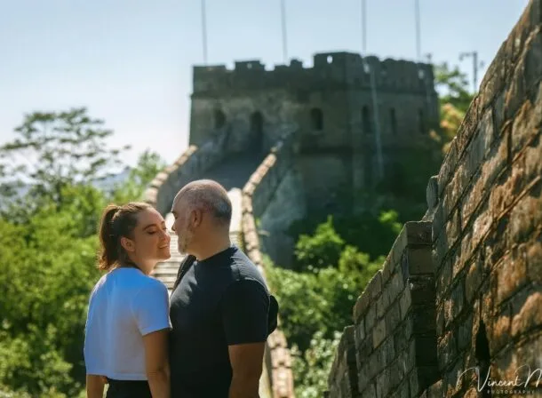 Romantic couple photography at Mutianyu Great Wall