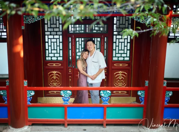 Couple engagement photos at the Travel in Picture in Beijing’s Summer Palace