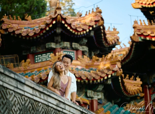 Couple engagement photos at the Travel in Picture in Beijing’s Summer Palace