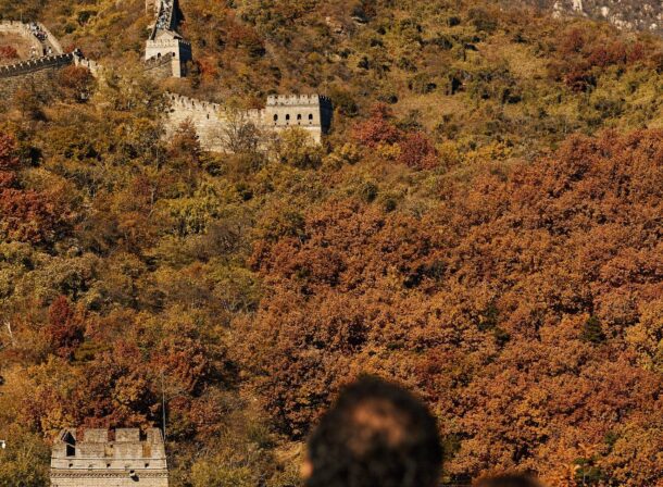couple engagement photoshoot in Beijing with ancient wall background
