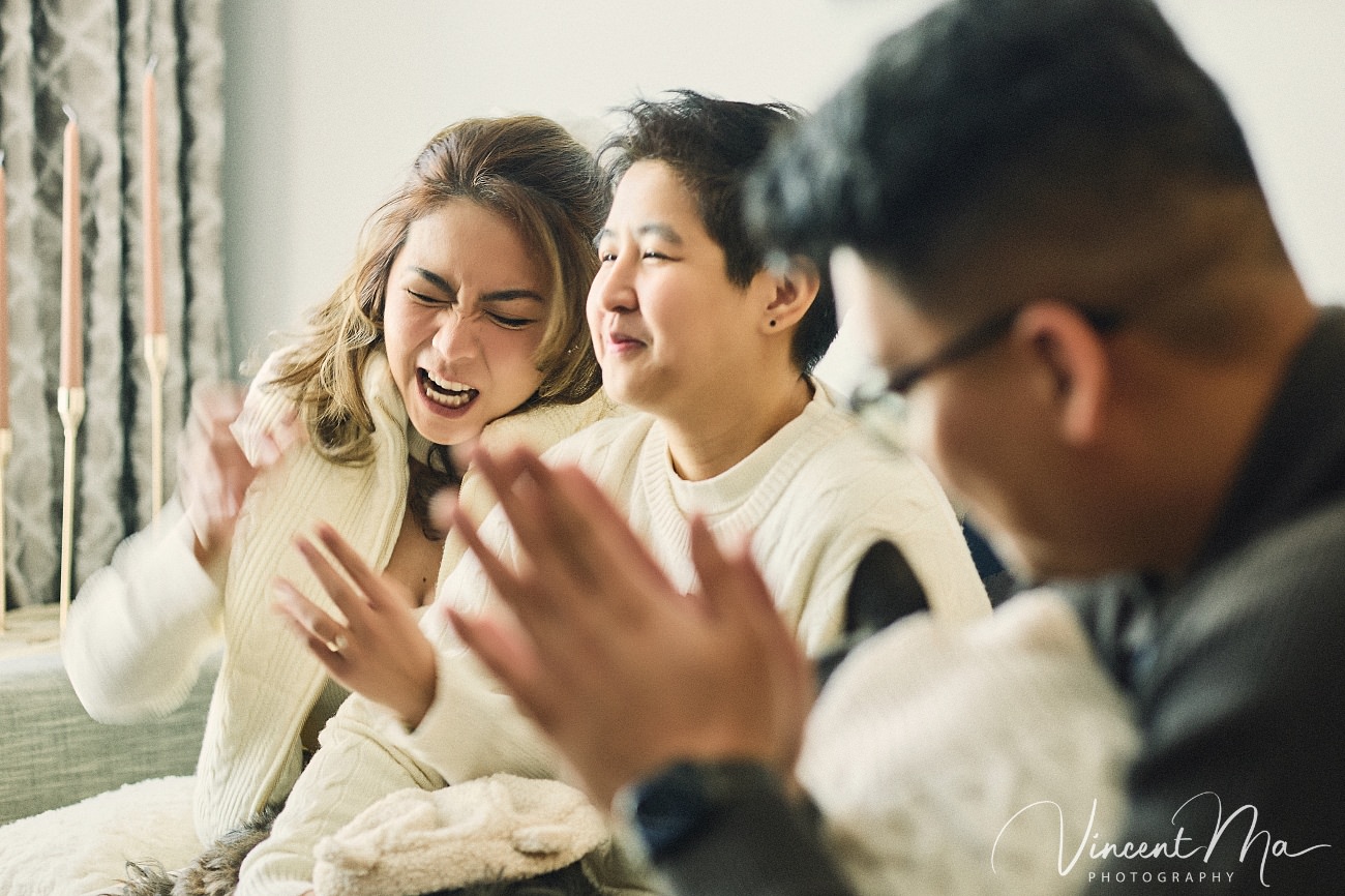 A cinematic and documentary photography series of Claire and April's same-sex winter elopement at Chongli Ski Resort, China. This minimalist wedding strips away traditional routines, featuring snowboarding in powder snow, intimate moments with their golden retrievers, and a legal online marriage ceremony via the Courtly platform by a cozy fireplace. Captured with a non-intrusive, lifestyle storytelling approach by Vincent Ma Visuals, a trusted LGBTQ-friendly photographer based in Beijing.